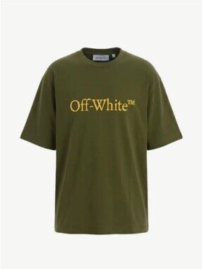 Off-White Olive Green Short Sleeve Tee Shirt size XS